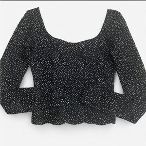 Guess Black and White Dotted Blouse